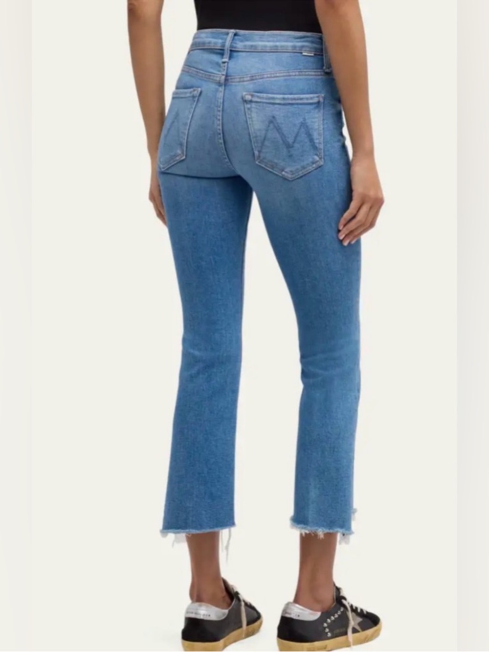 MOTHER THE INSIDER CROP STEP FRAY JEANS.